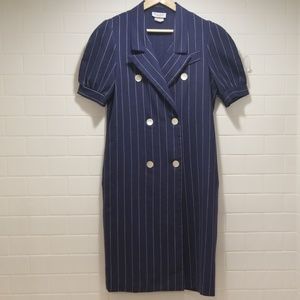 Vintage Pinstriped Blazer Dress